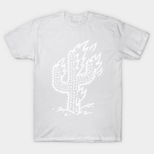 flaming cactus (white) T-Shirt